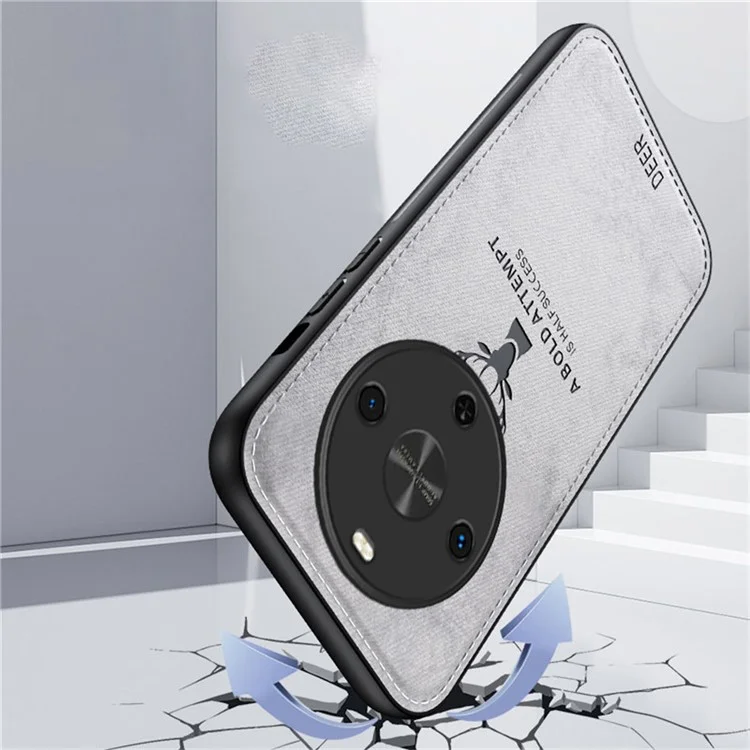 Para Huawei Maimang 30 5G Case Deer Padrive Textura de Todo de Cazelo PU - Preto