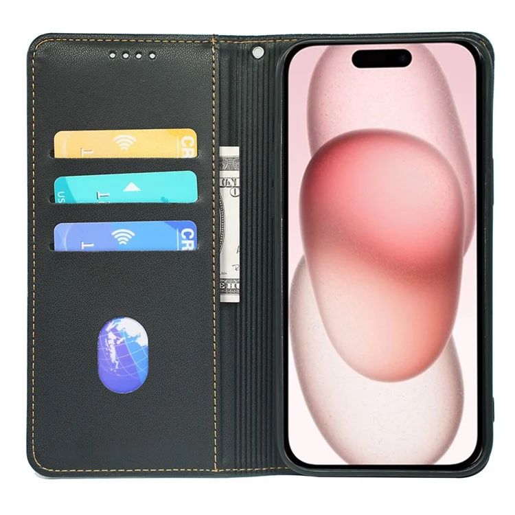 Для Iphone 14 Case Case Clover Clover Кожаная Крышка Телефона Подставка Для Подставки - Черный