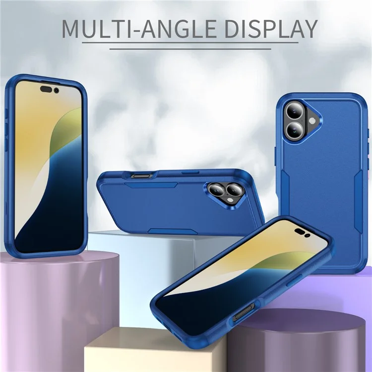 Custodia Commuter Series per iPhone 16 3-in-1 Resistente agli urti TPU+PC Cover per telefono - Zaffiro