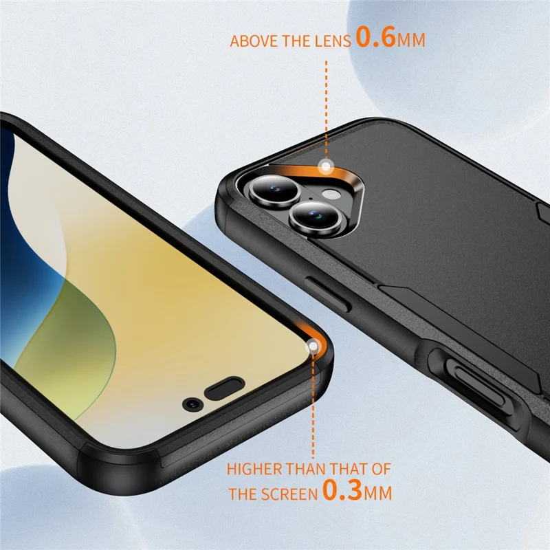 Commuter Series For iPhone 16 Case 3-in-1 Shockproof TPU+PC Phone Cover - Black