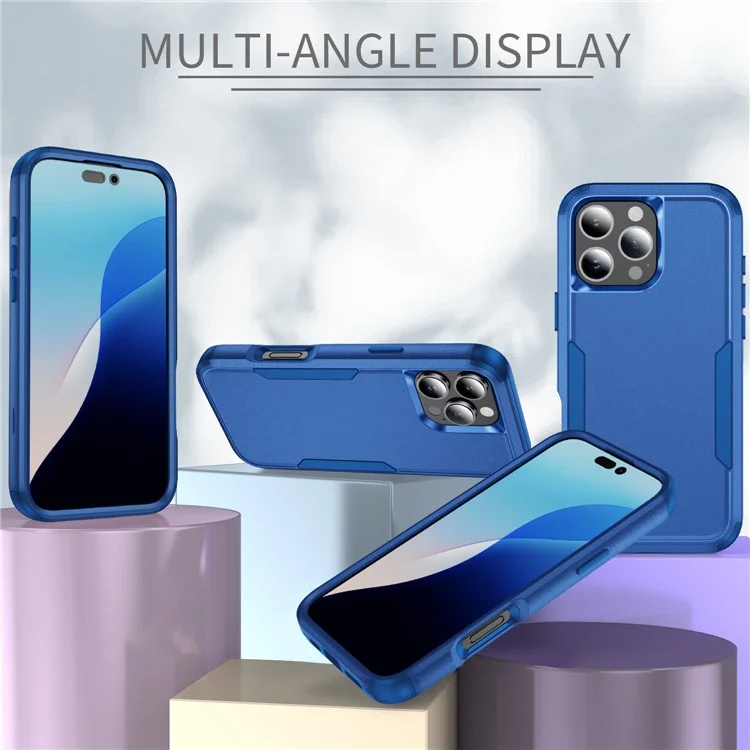 Commuter Series For iPhone 16 Pro Max Case 3-in-1 Shockproof TPU+PC Phone Cover - Sapphire