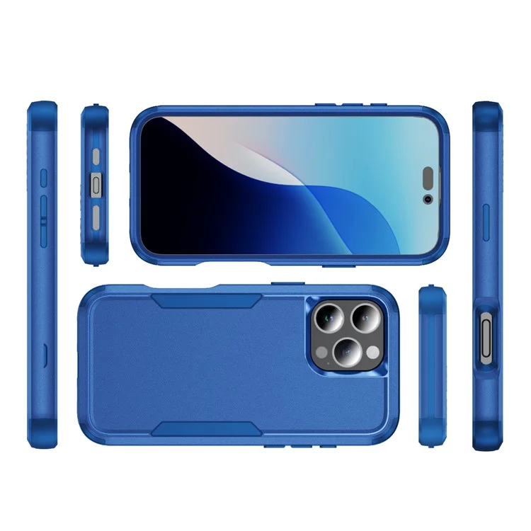 Commuter Series For iPhone 16 Pro Max Case 3-in-1 Shockproof TPU+PC Phone Cover - Sapphire