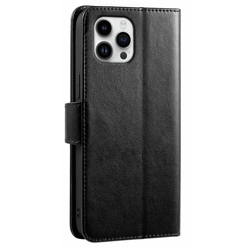 For iPhone 16 Pro Max Case Card Holder Wallet Leather Phone Cover - Zwart