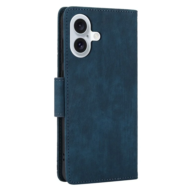 SY-001 Para Iphone 16 Plus Case Flower Butterfly Telet Cover Con Correa de Mano - Azul