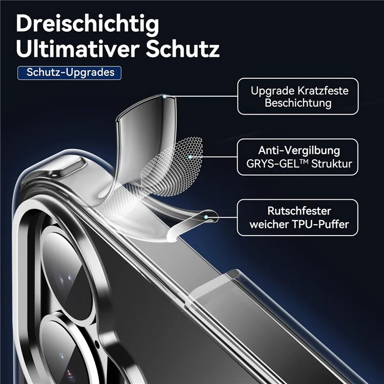 Для Iphone 16 Case Magnetic Tpu+пк Прозрачная Крышка Для Антипоточного Телефона