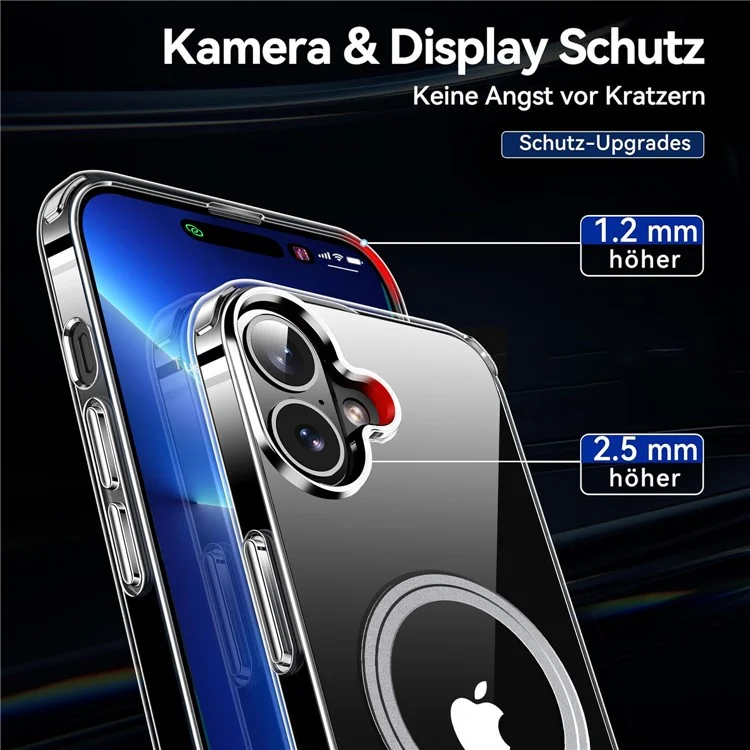 Для Iphone 16 Case Magnetic Tpu+пк Прозрачная Крышка Для Антипоточного Телефона
