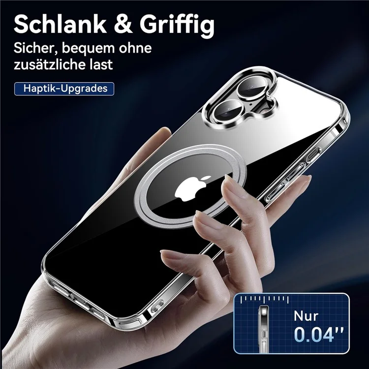Для Iphone 16 Case Magnetic Tpu+пк Прозрачная Крышка Для Антипоточного Телефона