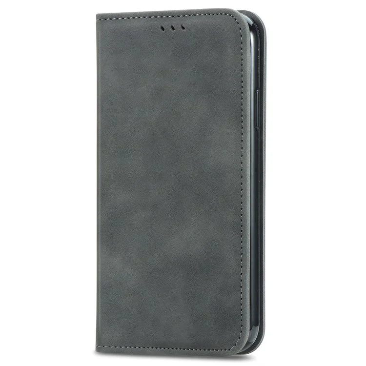 Para Realme GT 6 5G Case Skin Touch Touch Feeling Telep Cubierta Magnética Absorción Magnética - Gris