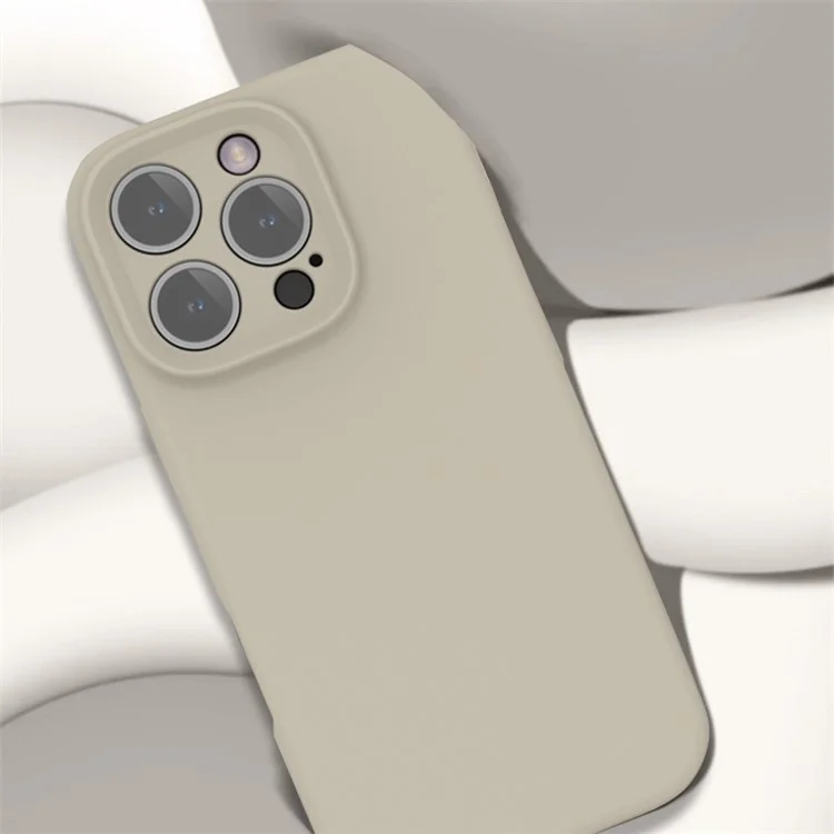 Чехол для iPhone 16 Pro PC+Liquid Silicone Protective Phone Cover with Microfiber Lining - Light Grey