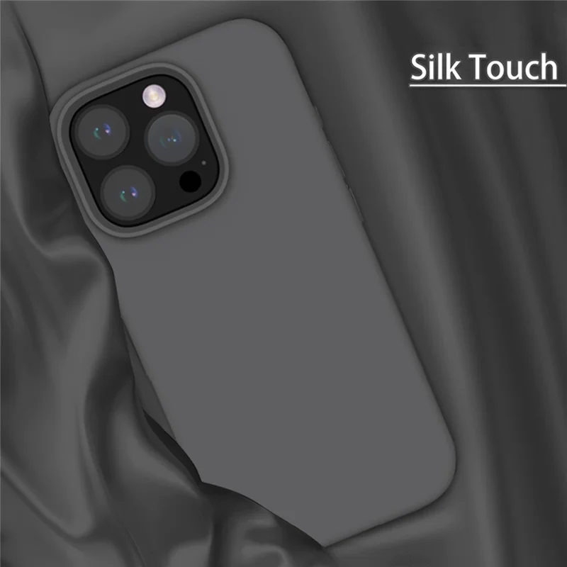 For iPhone 16 Pro Magnetisk Case PC+Liquid Silicone Anti-skrab Telefonbeskyttelse - Kulgrå