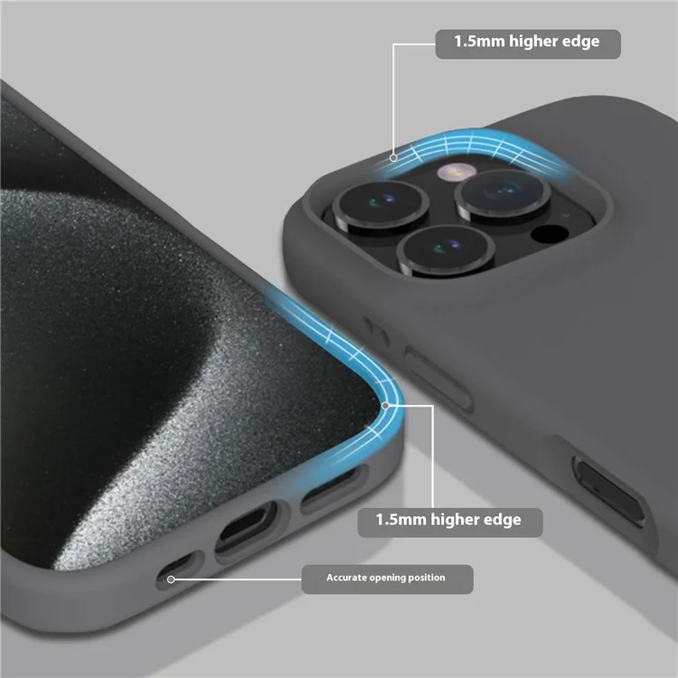 Für iPhone 16 Pro Max Magnetisches Case PC+Flüssiges Silikon Anti-Scratch Phone Cover - Kohlegrau