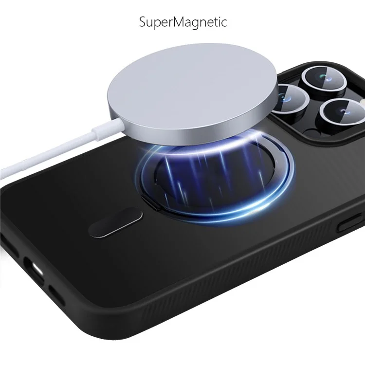 G Style For iPhone 14 Pro Case Skin-Touch Matte TPU+PC Phone Cover with Rotatable Magnetic Kickstand - Black