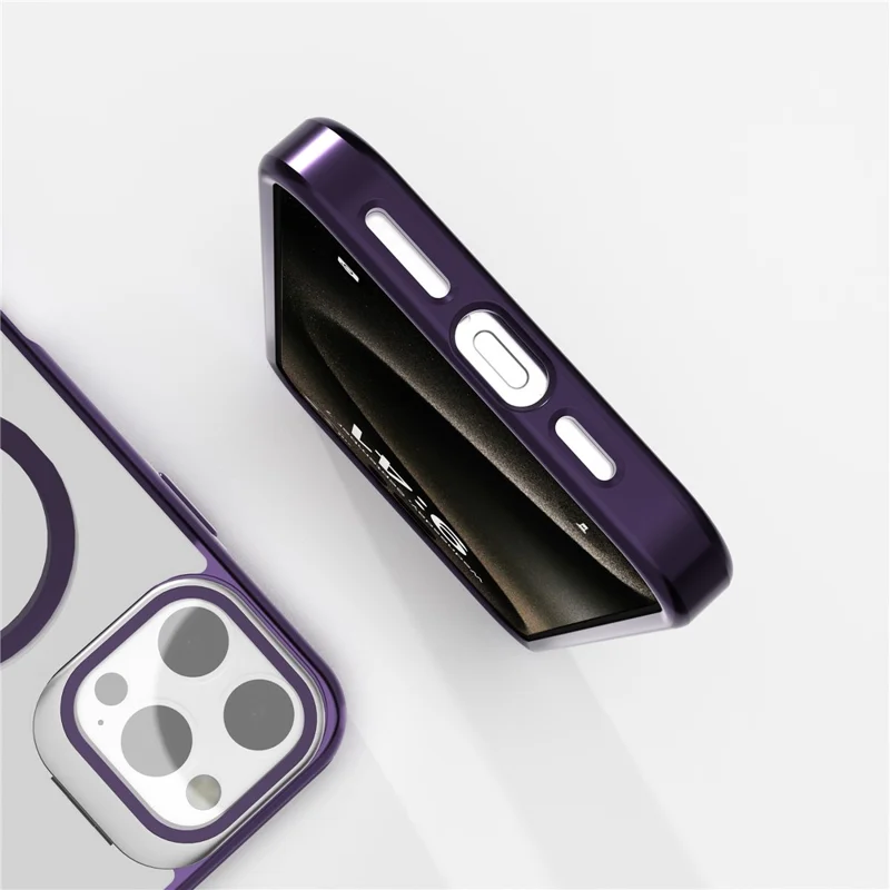 J3 For iPhone 16 Pro Case Compatible with MagSafe Lens Kickstand PC+TPU Matte Phone Cover - Black