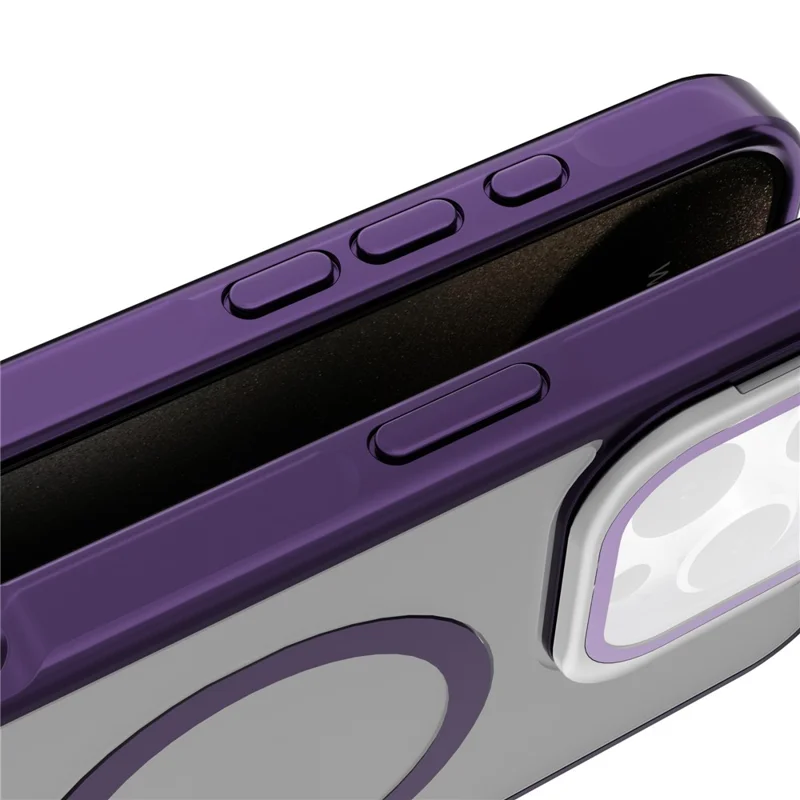 J3 For iPhone 16 Pro Case Compatible with MagSafe Lens Kickstand PC+TPU Matte Phone Cover - Black