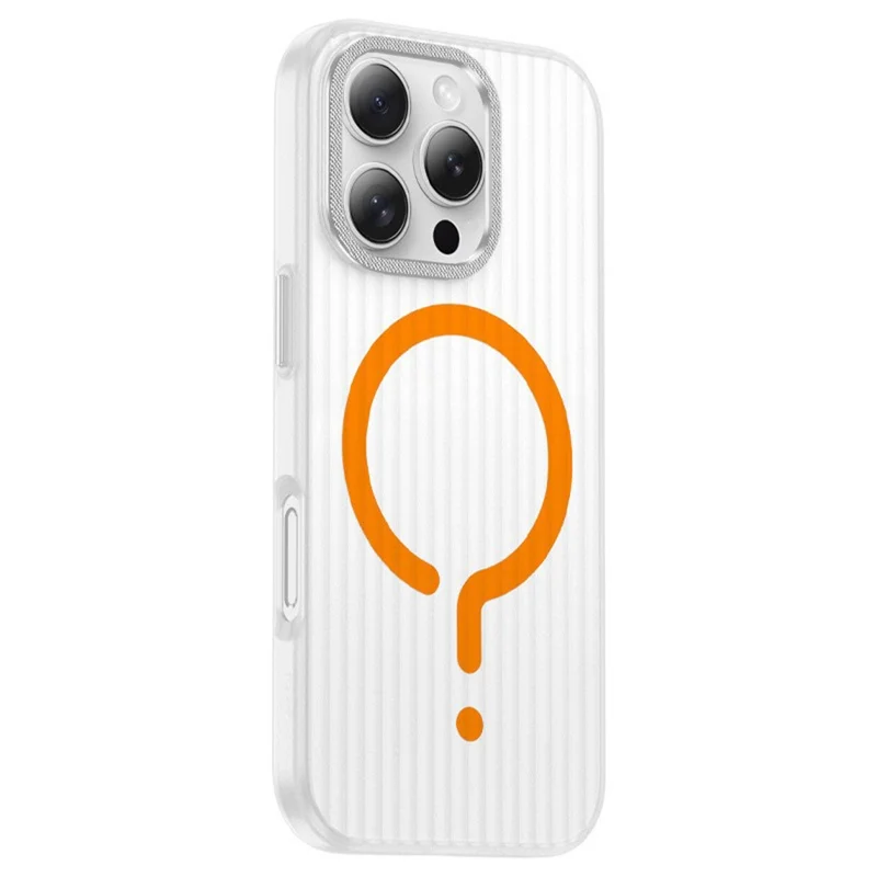 Pour Iphone 15 Pro Max Case Compatible Avec la Couverture Téléphonique Magsafe Texture Ondulée - Orange