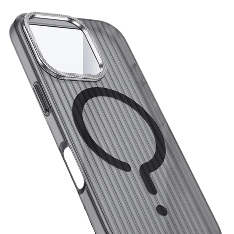 Pour Iphone 15 Pro Max Case Compatible Avec la Couverture Téléphonique Magsafe Texture Ondulée - Orange