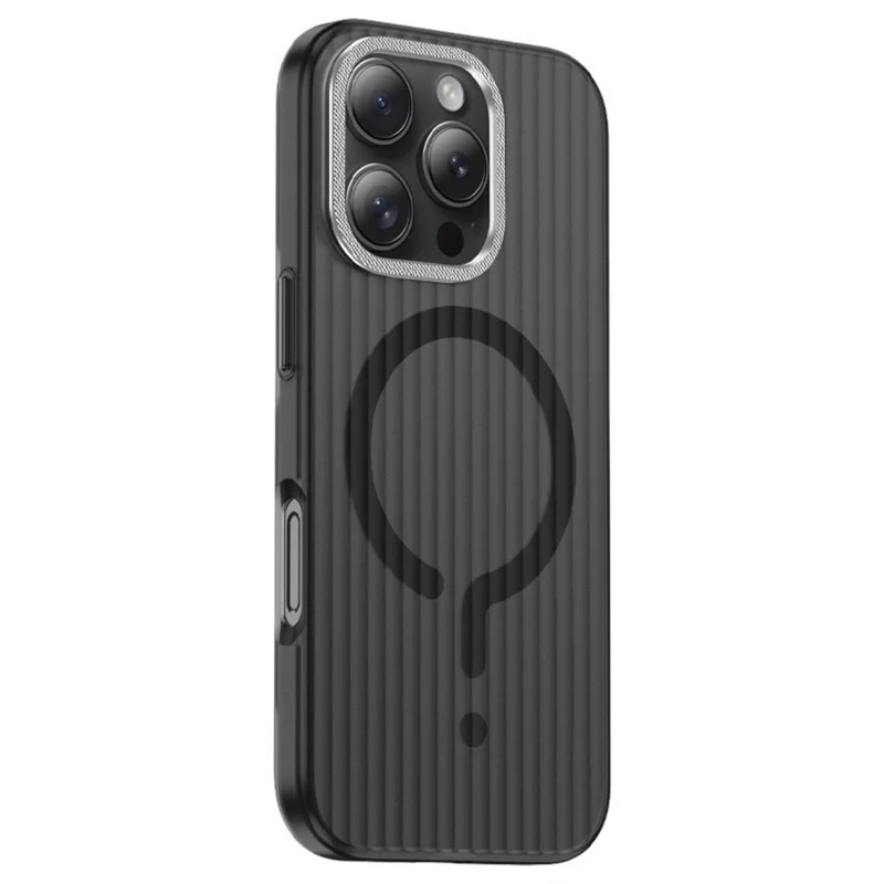 Per iPhone 14 Pro Case Compatibile con MagSafe Texture Corrugata Opaca PC Cover Telefonica - Nero