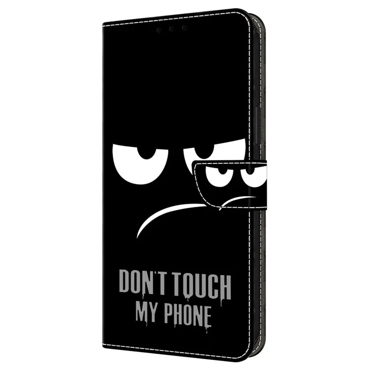 Для Sony Xperia 1 VI Case Case Case Magnetic Clapp 3D Pattern Кожаная Телефонная Крышка - не Трогай Мой Телефон