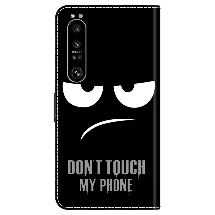 Для Sony Xperia 1 VI Case Case Case Magnetic Clapp 3D Pattern Кожаная Телефонная Крышка - не Трогай Мой Телефон