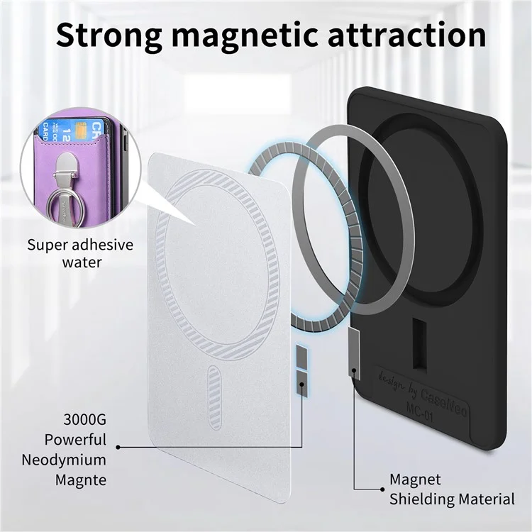 B4 Für Samsung Galaxy A54 5G Hülle Haut-Berührungstextur Caseneo Ring Halter Ständer Anti-Drop-Abdeckung mit Kartenfach - Lila