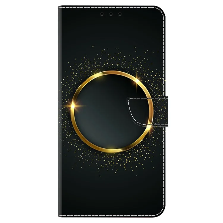 Для Чести 200 5G Case PU Кожаный Кожаный Телефон с Подставкой - Золотое Кольцо