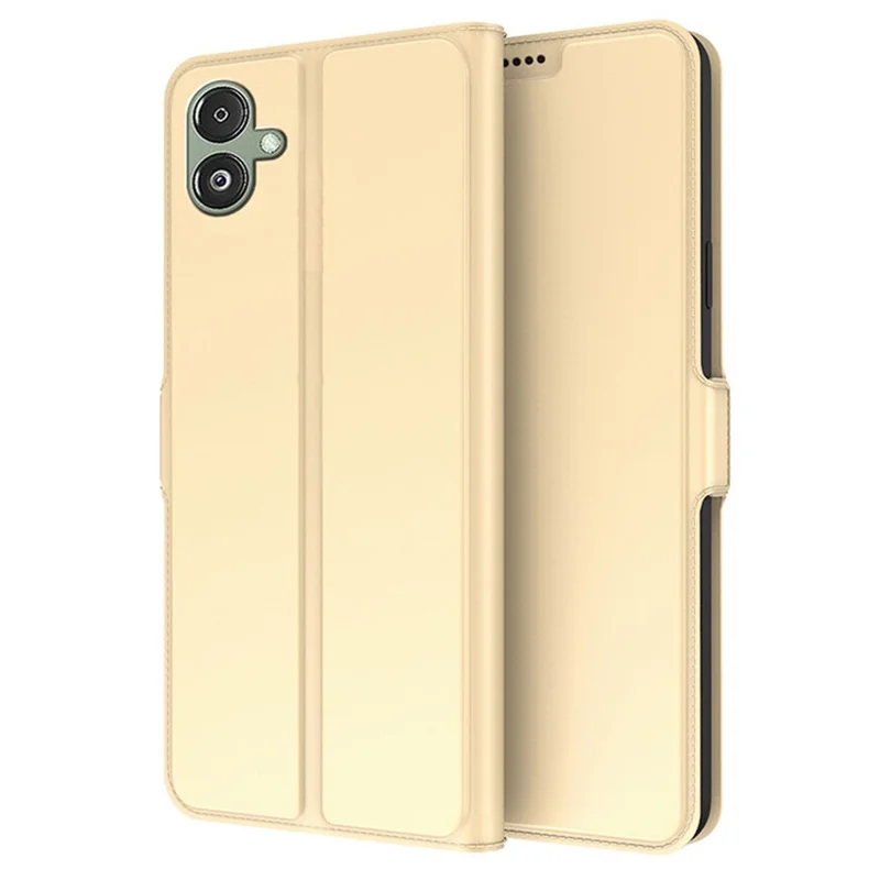 For Samsung Galaxy A06 4G Case Shockproof TPU Inner Shell Leather Phone Cover - Gold