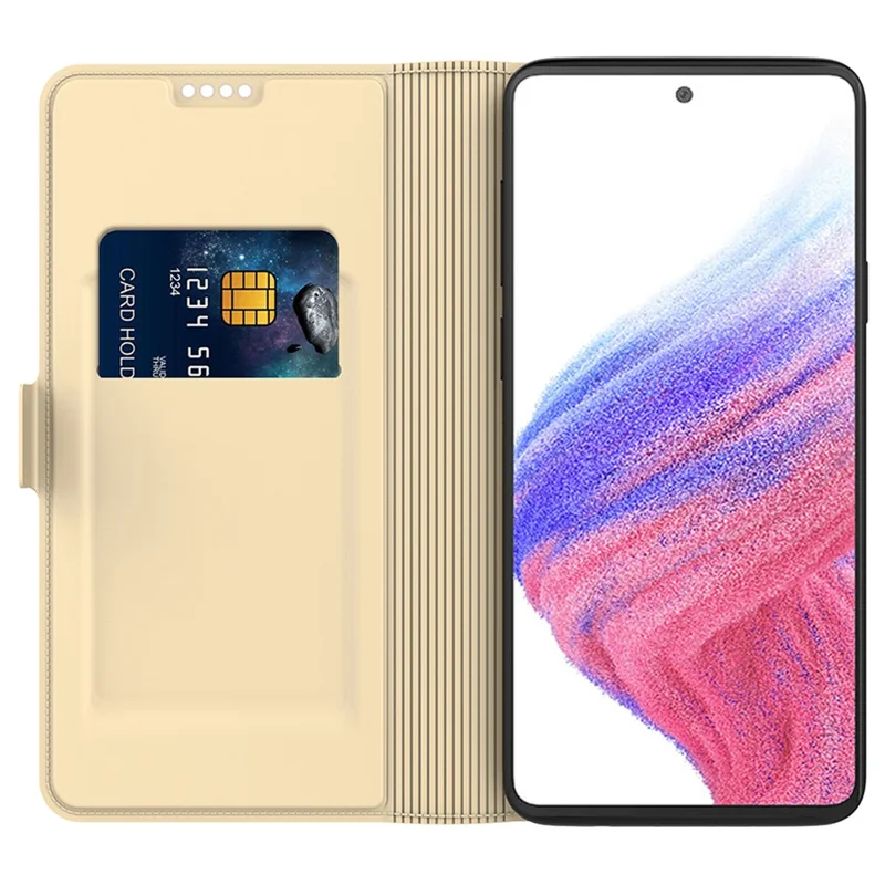 For Samsung Galaxy A06 4G Case Shockproof TPU Inner Shell Leather Phone Cover - Gold