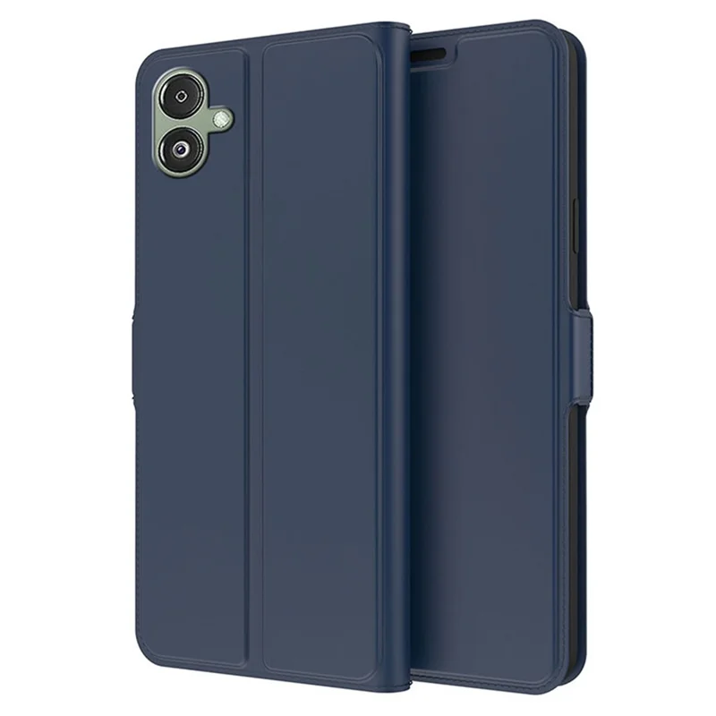 For Samsung Galaxy A06 4G Case Shockproof TPU Inner Shell Leather Phone Cover - Blue