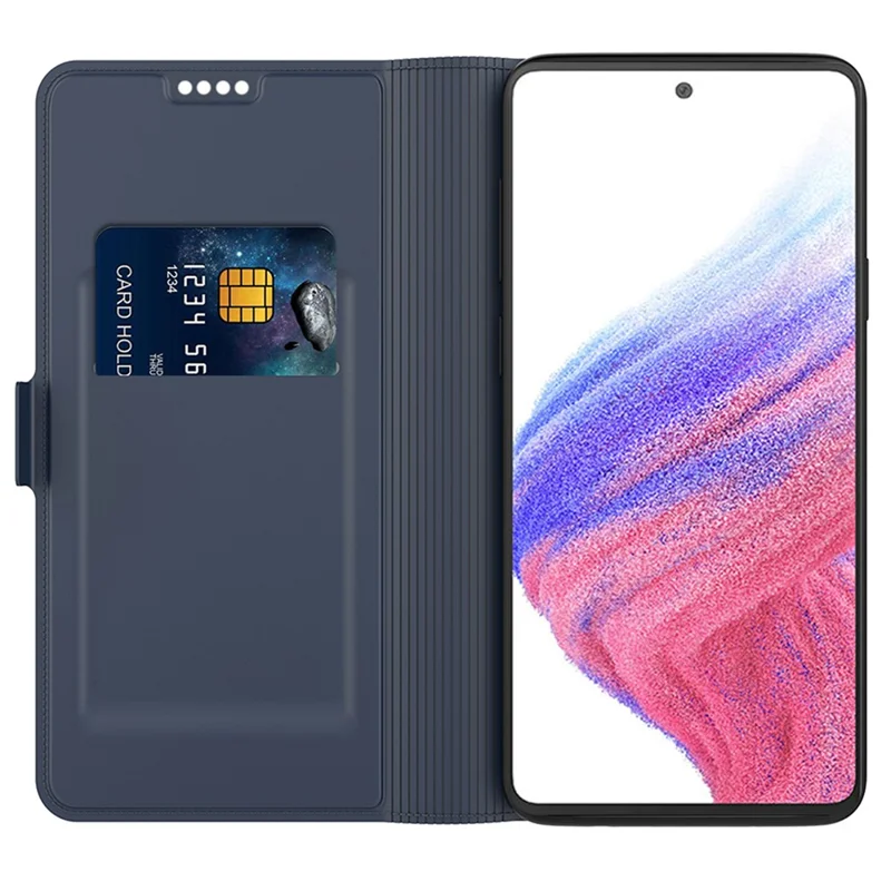 For Samsung Galaxy A06 4G Case Shockproof TPU Inner Shell Leather Phone Cover - Blue