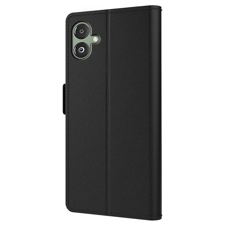 Per Samsung Galaxy A06 Case Stand PU Leather Phone Cover Card Holder Mirror - Nero