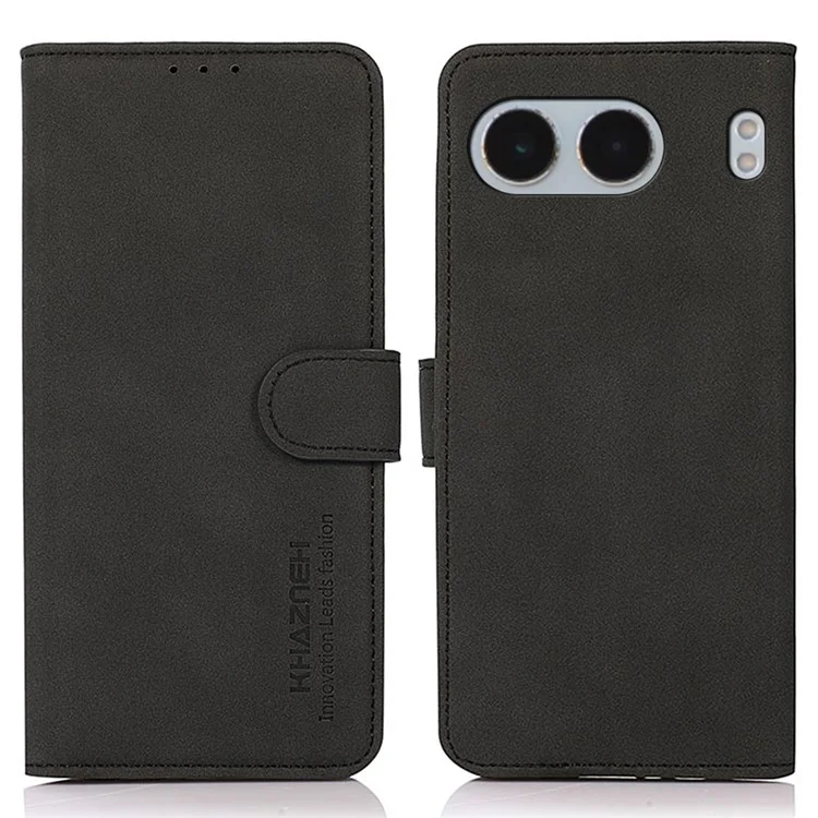 KHAZNEH Für OnePlus Nord 4 Standhülle PU-Leder Wallet Handyhülle - Schwarz