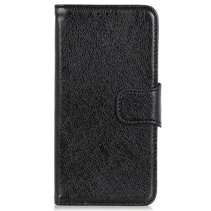For Samsung Galaxy A06 4G Case Nappa Texture Split Leather Wallet Phone Cover - Black