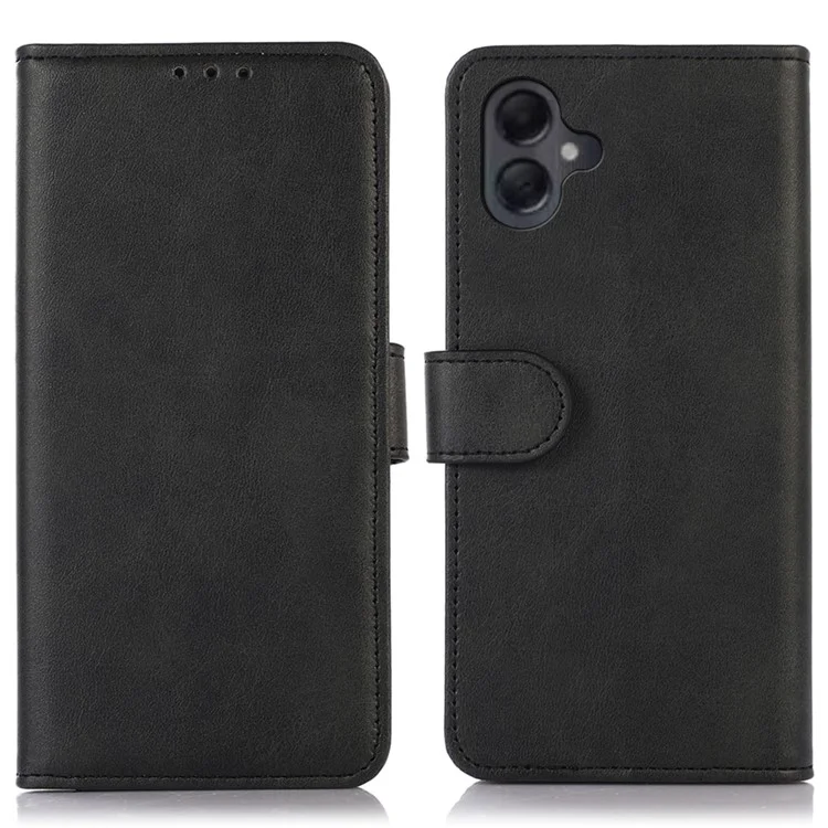 Para Samsung Galaxy A06 Case Cawhide Texture Leather Willet Telep Cover With Stand - Negro