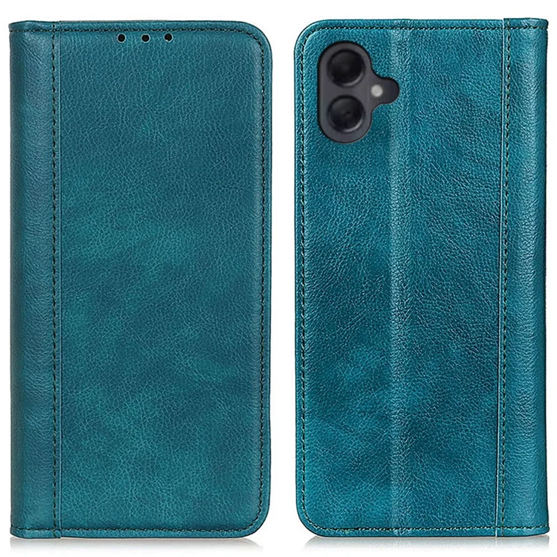 Para Samsung Galaxy A06 Funda de Pie Estuche de Cuero Partido Textura de Litchi Funda de Teléfono - Verde