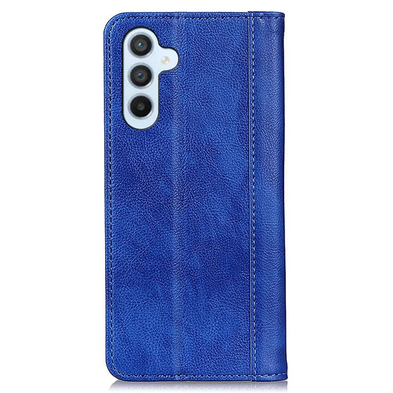Para Samsung Galaxy A16 Stand Case Split Leather Litchi Texture Willet Telep Cubierta - Azul