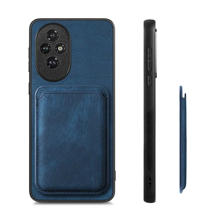 D12 Для Honor 200 5G Case Leather+TPU Ретро -чехла Телефона с Съемным Слотом Для Карты - Синий