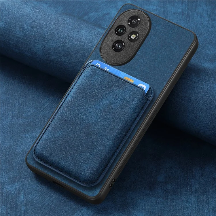 D12 Для Honor 200 5G Case Leather+TPU Ретро -чехла Телефона с Съемным Слотом Для Карты - Синий