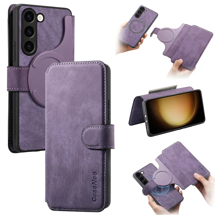 CASENEO MW-03 per Samsung Galaxy S23 Custodia Portafoglio Stand Staccabile 2-in-1 Custodia in Pelle - Viola