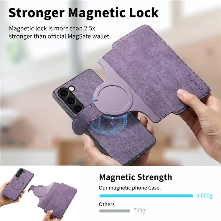 CASENEO MW-03 per Samsung Galaxy S23 Custodia Portafoglio Stand Staccabile 2-in-1 Custodia in Pelle - Viola