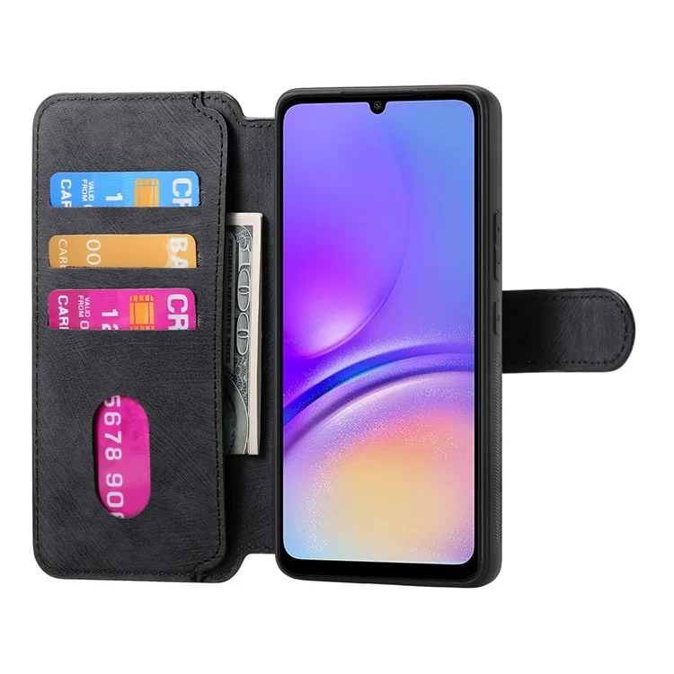 For Samsung Galaxy A05 4G Magnetic Case CASENEO Detachable Leather Phone Wallet Cover - Black