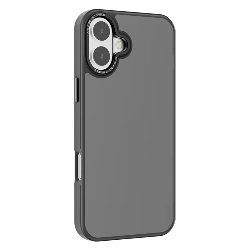 Voor iPhone 16 hoesje Skin-Touch PC+TPU doorzichtig mat telefoonhoesje - Zwart