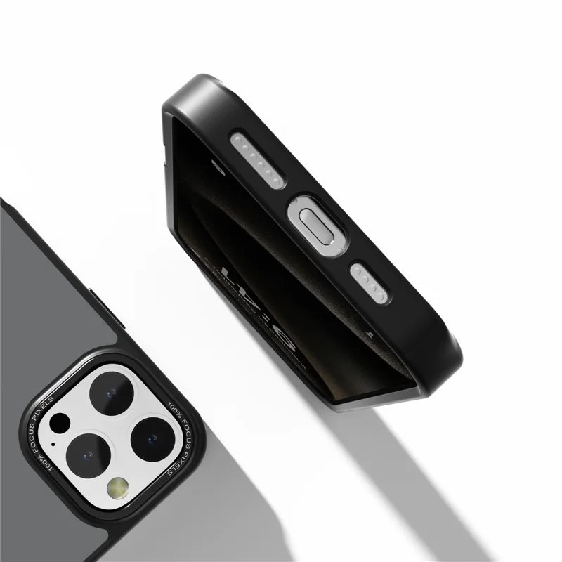 For iPhone 16 Pro Case Skin-Touch PC+TPU Doorzichtig Matte Telefoonhoesje - Zwart