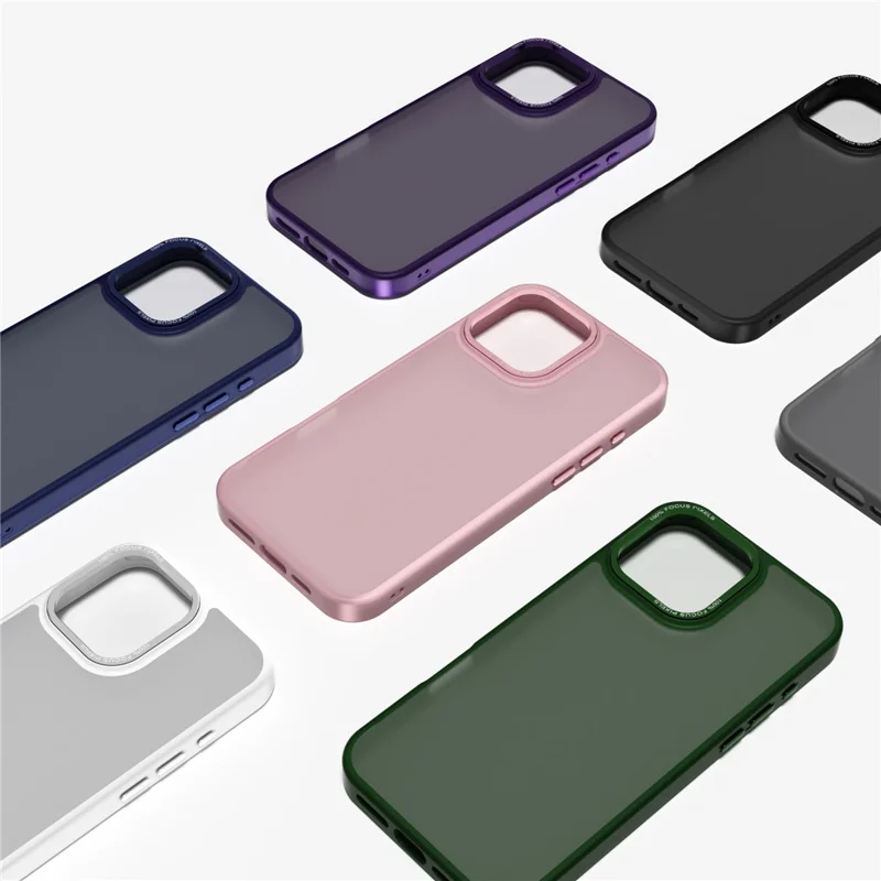 For iPhone 16 Pro Max Case Skin-Touch PC+TPU Translucent Matte Phone Cover - Blue