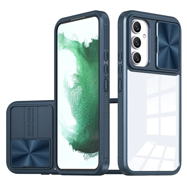 Pour Samsung Galaxy A55 5G Case Tpu + pc Couverture Cear Télépheur Avec Cd-veins Came Came Cdudin - Bleu Marine