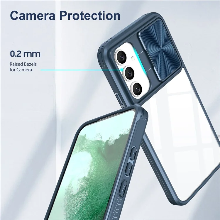 Pour Samsung Galaxy A55 5G Case Tpu + pc Couverture Cear Télépheur Avec Cd-veins Came Came Cdudin - Bleu Marine