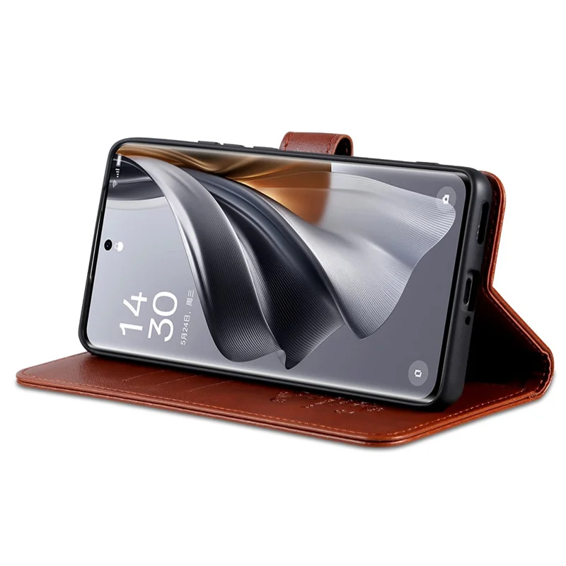 AZNS For Xiaomi Redmi K70 Ultra Case Anti-Scratch PU Leather Stand Wallet Phone Cover - Brown