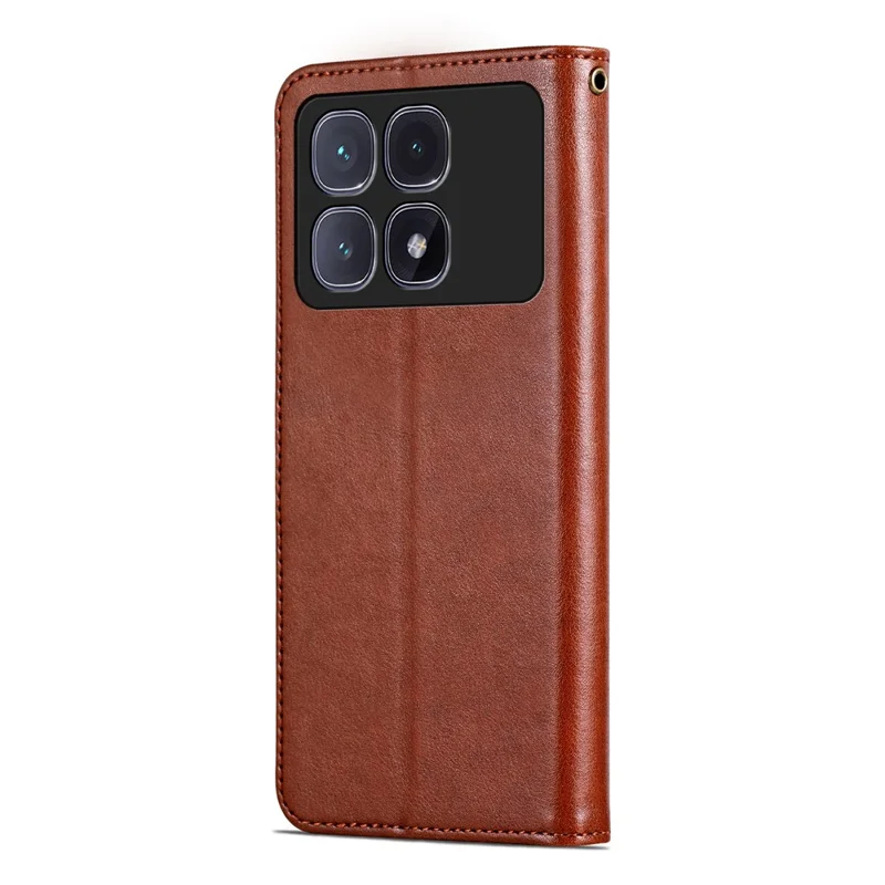 AZNS For Xiaomi Redmi K70 Ultra Case Anti-Scratch PU Leather Stand Wallet Phone Cover - Brown