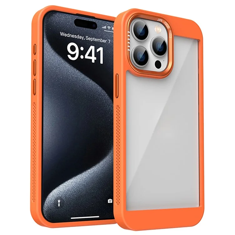 For iPhone 15 Pro Max Case Heat Dissipation TPU+PC Phone Cover - Orange
