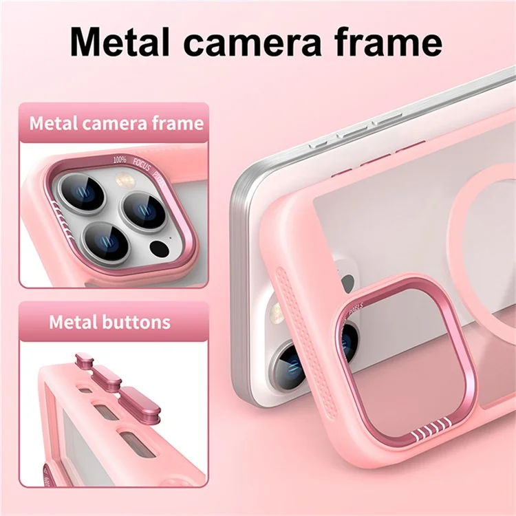 For iPhone 16 Pro Case Compatible with MagSafe Heat Dissipation TPU+PC Phone Cover - Orange
