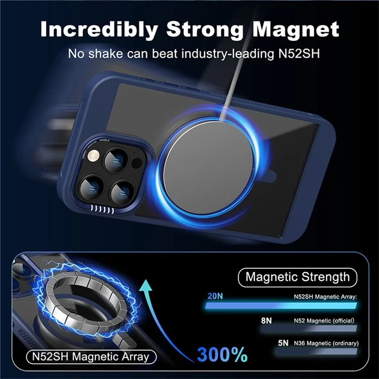 For iPhone 16 Pro Max Case Compatible with MagSafe Heat Dissipation TPU+PC Phone Cover - Orange